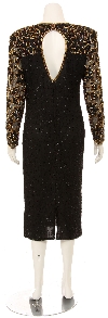 Blossomed Flower Designed Sequin Formal Dress back