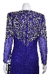 V-neck Paisley Beaded Tea Length Dress back