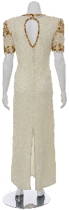 Fairy Tale Hand Beaded Short Sleeved Gown back