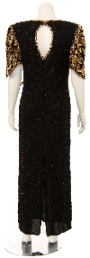 Full Length V-Neck Evening Gown back