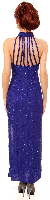 Full Beaded Halter Neck Cocktail Dress back