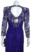 Floral Beaded Full Length Sequined Formal Gown  back