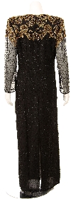 Full Length Long Sleeved Sequined Formal Dress back