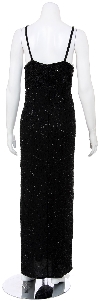 Hand Beaded/Sequined Dress with Frontal Slit back