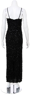 Thin Spaghetti Strapped Hand Beaded/Sequined Long Dress back