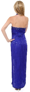 Halter Neck Round Beads Full Length Formal Dress back