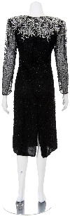 Adorned Sequin Flowered Hand Beaded Dress back