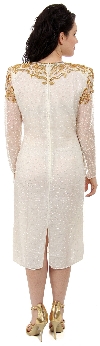 Tea Length Sequin Beaded Cocktail Dress back