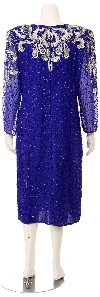 V-neck Fully Beaded Cocktail Dress back