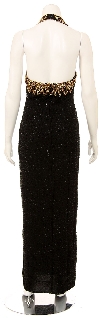 Diamond Design Halter Neck Full Length Gown back