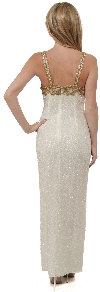 Empire Style Sequin Beaded Formal Evening Dress back