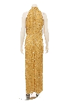 Hanging Tassles Turtle-Neck Evening Gown back