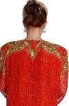 Fully Beaded Tea Length Formal Dress back