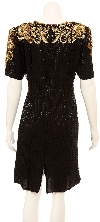 Blooming Sequined Flowered Short Dress back