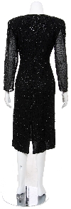 Knee Length Full Sleeves Beaded Tea Length Formal Dress back