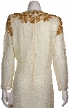 V-Neck Knee Length Formal Beaded Dress with Front Slit back
