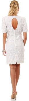 Miniature Flowers Short Formal Party Dress with Keyhole back