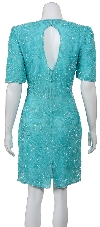Half Sleeves Short Sequined Dress with Keyhole Back back