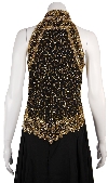 A-Line Halter Neck Beaded Dress. in Black/Gold back
