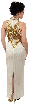 Fully Beaded Closed Neck Gown back