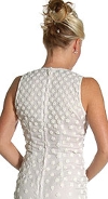 Miniature Flower Beaded Formal Gown back in White