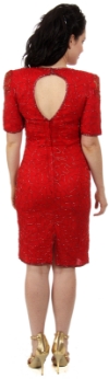 Knee Length Half Sleeves Cocktail Dress back