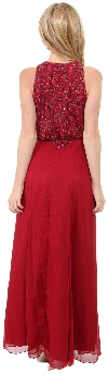 A-line Full Length Formal Dress with Beaded Bodice back