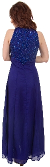 A-line Silk Chiffon Formal Dress with Beaded Bodice  back