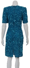 Water Lily Hand Beaded Cocktail Dress back