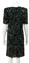 Half Sleeves Tea length Sequined Formal Dress back