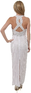 Broad Straps Beaded Long Dress with Atrractive Back back
