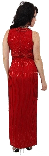 Semi See Thru Waist Beaded Formal Dress back