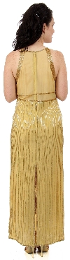 Sheer Waistline & Back Beaded Formal Evening Dress back