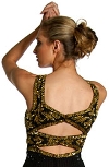 Sequined Long Gown with Keyholes & Stylish Back back in Black/Gold