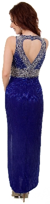 Petals Cutwork Design Beaded Formal Gown with Love Keyhole back