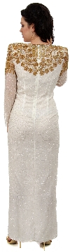 Multiple Flower Beaded Formal Gown back