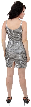 Fully Beaded Sleeveless Short Dress back