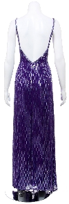 Hand Beaded Long Cocktail Dress back