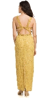 Criss Cross Back Sequin Beaded Pageant Evening Gown back