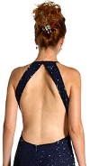 Flare Beaded Open Back Formal Dress back