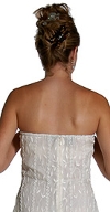 Off Shouldered Leaf Beaded Formal Dress back