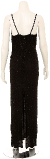 Full Length Spaghetti Strap Formal Dress back