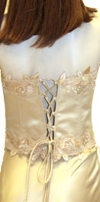 Floral Design on Criss Crossed Formal Dress  back
