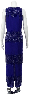 V-neck Sleeveless Full Length Beaded Formal Dress back