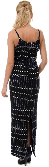 Geometric Beaded Pattern U-Neck Long Formal Dress back