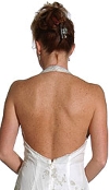 Halter Beaded Formal Gown with Tail back