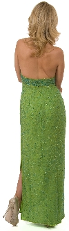 Halter Neck Fully Beaded Formal Dress with Side Slit back