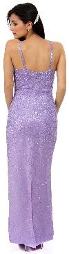V Straps Sequined Formal Evening Dress back