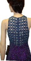 Sleeveless Formal Evening Dress with Exquisite Mesh design back in Purple/Blue