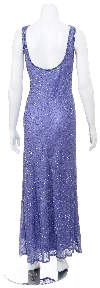 Pull over Hand Beaded Long Formal Dress with Open Back back